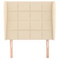 vidaXL Čelo postele so záhybmi krémové 103x23x118/128 cm látka