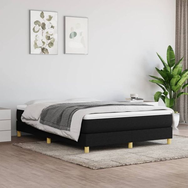vidaXL Posteľný rám s boxspringom čierna 140x190 cm látka