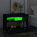 vidaXL Nočný stolík a LED svetlá 2 ks čierne 60x35x40 cm