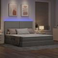 vidaXL LED úložná posteľ s matracom Svetlosivá 160 x 200 cm Látka