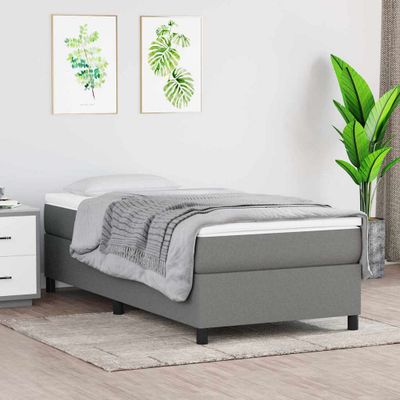 vidaXL Posteľný rám s boxspringom tmavosivá 80x200 cm látka