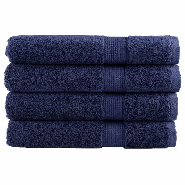 vidaXL Prémiové uteráky SOLUND 4 ks tmavomodré 100x200 cm 600 g/m2