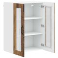 vidaXL Nástenný sklenený kabinet PORTO Staré drevo 60 x 31 x 80 cm