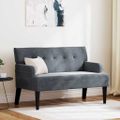 vidaXL Chesterfield lavica Tmavo šedá 112 x 65,5 x 75 cm Zamat