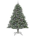 vidaXL Umelý vianočný stromček Zelená 240 cm PVC, plast a oceľ