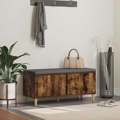 vidaXL Predsieňová lavica s vankúšom Údený Dub 100 x 38 x 46 cm