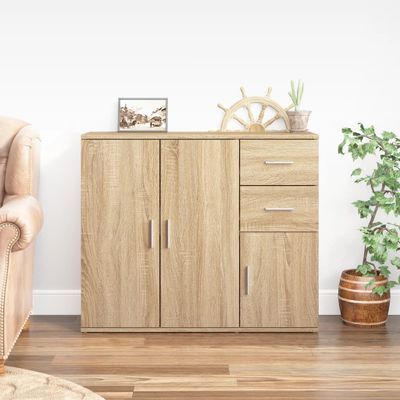 vidaXL Komoda, dub sonoma, 91x29,5x75 cm, imitácia dreva