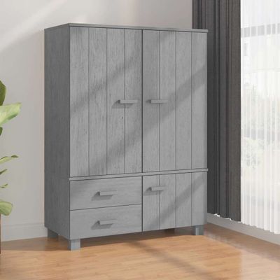 vidaXL Šatník HAMAR, tmavosivý 99x45x137 cm, borovicový masív