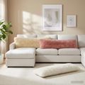 vidaXL Podložka s vankúšom HEERLEN Biela 40 x 145 cm PV fleece
