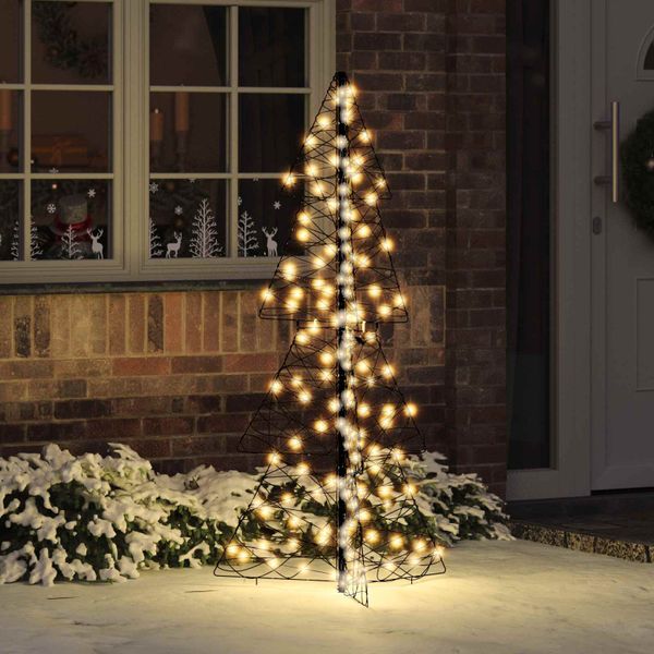 vidaXL Vianočný stromček s 160 LED-i Teplá biela 150 cm Ratan