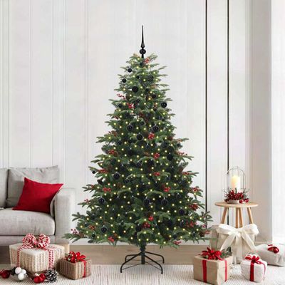 vidaXL Umelý vianočný stromček Zelená 210 cm PVC, kov a plast