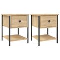 vidaXL Nočné stolíky 2 ks dub sonoma 34x35,5x45 cm kompozitné drevo