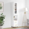 vidaXL Vysoká skrinka biela 34,5x34x180 cm spracované drevo