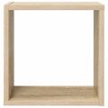 vidaXL Nástenné police 4 ks biele a dub sonoma 30x15x30 cm