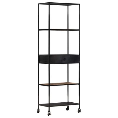 vidaXL Knižnica 60x35x180 cm surové mangovníkové drevo a železo