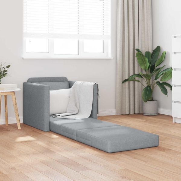 vidaXL Rozkladacia posteľ 60cm Svetlosivá látka