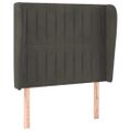 vidaXL Čelo postele so záhybmi tmavosivé 83x23x118/128 cm zamat