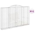 vidaXL Oblúkové gabiónové koše 11 ks 300x30x180/200 pozinkované železo
