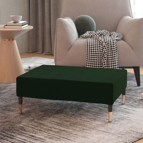 vidaXL Podnožka tmavozelená 78x56x32 cm zamatová