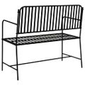 vidaXL Záhradná lavička 2 -Seater 103,5 x 51,5 x 90 cm Oceľ Čierna