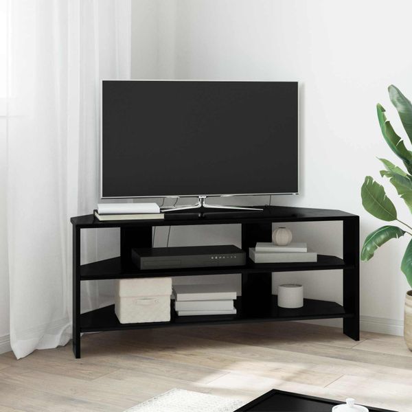 vidaXL RohováTVskriňa Čierna 102x40,5x45cm Kompozitné drevo
