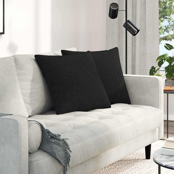 vidaXL Vankúše na pohovku 2 pcs Čierna 50 x 50 cm látka
