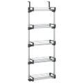 vidaXL Dverový organizér s 5 policami 52x20x135 cm hliník