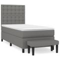 vidaXL Posteľný rám boxsping s matracom tmavosivý 80x200 cm látka