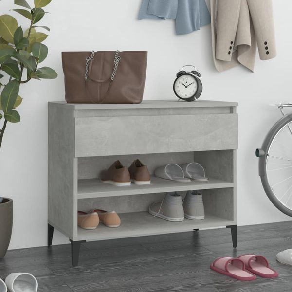 vidaXL Botník betónovo sivý 70x36x60 cm spracované drevo