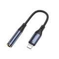 YESIDO AUDIO KÁBEL YAU37 LIGHTNING/3,5mm AUX SAMICA 12CM ČIERNA
