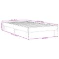 vidaXL Posteľný rám dymový dub 75x190 cm kompozitné drevo a kov