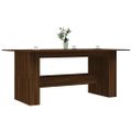 vidaXL Jedálenský stôl hnedý dub 180x90x76 cm kompozitné drevo