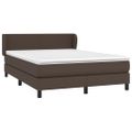 vidaXL Boxspring posteľ s matracom hnedá 140x190 cm umelá koža