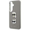 Puzdro Karl Lagerfeld Saffiano Double Heads Metal pre Samsung Galaxy S26 strieborná