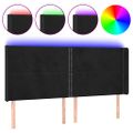 vidaXL Čelo postele s LED čierne 203x16x118/128 cm zamat