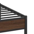 vidaXL Kovový posteľný rám bez matraca hnedý dub 200x200 cm