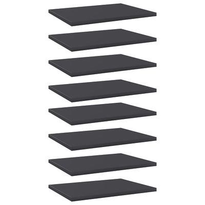 vidaXL Prídavné police 8 ks, sivé 40x30x1,5 cm, drevotrieska