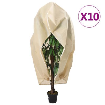 vidaXL Flísové kryty na rastliny so zipsom 10 ks 70 g/m² 3,93x3,5 m