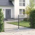 vidaXL Dvojitá brána WOERDEN 299,5 x 174,5 cm Oceľ Sivá Zamykateľné
