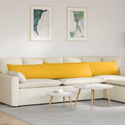 vidaXL Vankúše na pohovku 2 pcs Svetložltá 200 x 40 cm