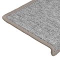 vidaXL Schodové rohože 15 ks 65x21x4 cm svetlosivé s obdĺžnikovým okrajom