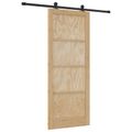 vidaXL Posuvné dvere Prírodná a čierna 86 x 211 cm Borovicový masív