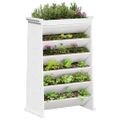 vidaXL Kvetináč na bylinky 6-poschodový biely 69x40x101,5cm borovica