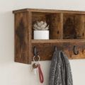 vidaXL Vešiak na stenu Nástenná montáž Dymová dub 75 x 16 x 26 cm