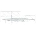 vidaXL Kovový rám postele s čelom a podnožkou biely 200x200 cm