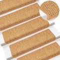 vidaXL Nášľapy na schody vzhľad sisalu 15 ks 65x21x4 cm sisal