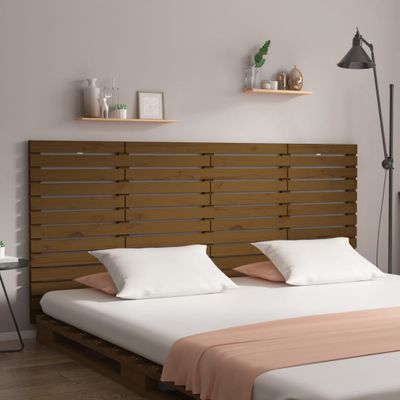 vidaXL Nástenné čelo postele medovohnedé 166x3x91,5 masívna borovica