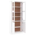 vidaXL Sklenená vitrína ALTA biela 77x35x186,5 cm masívna borovica