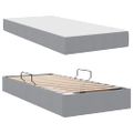vidaXL Postel s úložným prostorem a matrací Svetlosivá 90 x 190 cm