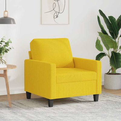 vidaXL Jednomiestna pohovka, svetložltá 60 cm, látka